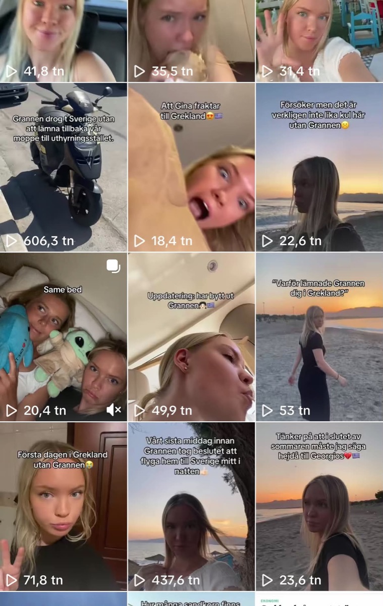 TikTok-video "Grekland-serien": 606 tn & 437 tn visningar